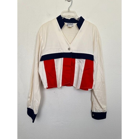 BANJO Dallas Texas Western Shirt Cowboy Button-Up Rodeo Vintage Women's Large - Picture 1 of 10
